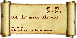 Dobránszky Dávid névjegykártya
