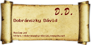 Dobránszky Dávid névjegykártya